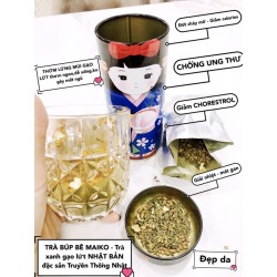 Trà xanh gạo lứt búp bê Maiko Nhật Bản