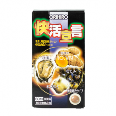 Tinh chất hàu tươi, tỏi, nghệ Orihiro - thải độc gan, bổ dương - 180 viên