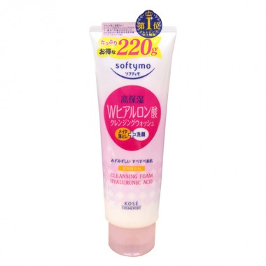 Sữa rửa mặt kose softymo hyaluronic acid màu hồng 220gr