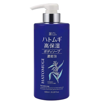 Sữa tắm Hatomugi dưỡng ẩm trắng da chai màu xanh 600ml