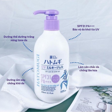 Sữa Dưỡng Thể Hatomugi Chống Nắng Nâng Tông SPF31 PA+++ 250ml
