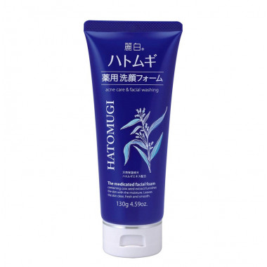 Sữa rửa mặt cho da dầu mụn chiết xuất hạt ý dĩ Hatomugi The Medicated Facial Foam 130g