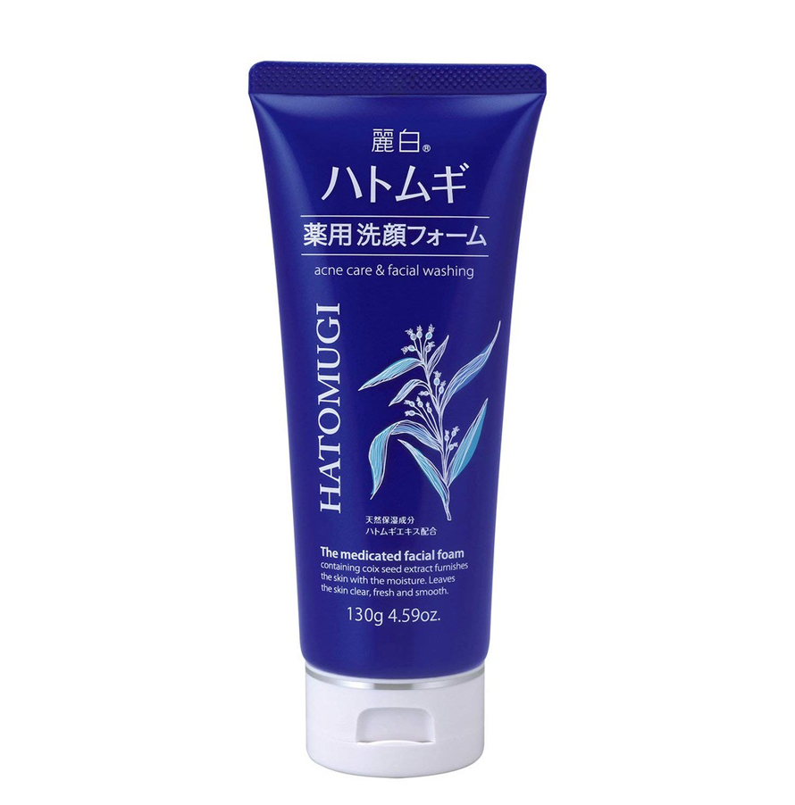 Sữa rửa mặt cho da dầu mụn chiết xuất hạt ý dĩ Hatomugi The Medicated Facial Foam 130g